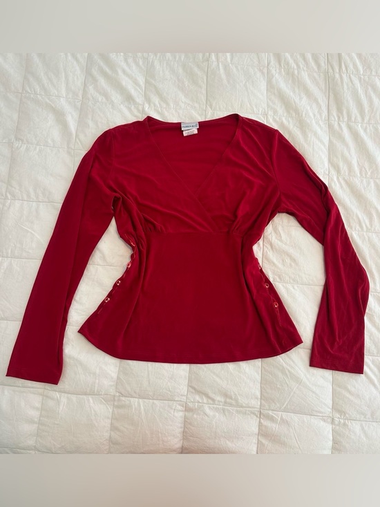 Fashion Bug Tops - Y2K Fashion Bug Red Long Sleeve Top